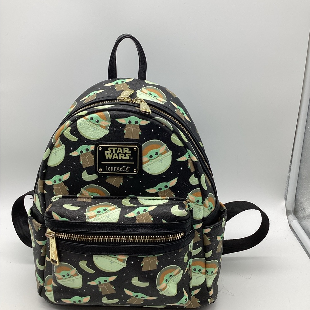Loungefly Star Wars Black and Green Baby Yoda Backpack